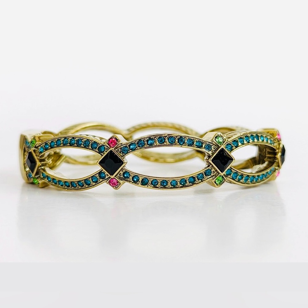Heidi Daus “Armed With Charm” Swarovski Crystals bangle bracelet size S/M